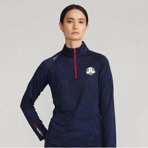 NWT Polo Ralph Lauren RLX Ryder Cup Team USA Long Sleeve Quarter Zip Blue Size L